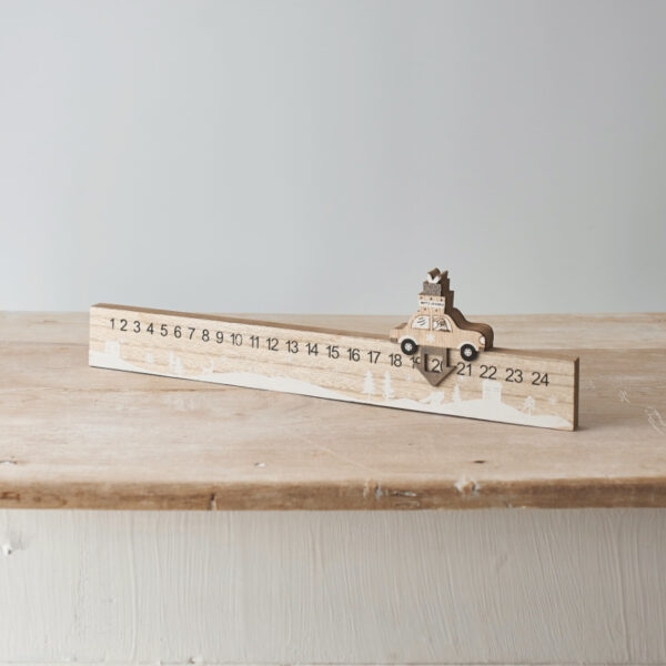 Wooden car Christmas countdown calendar