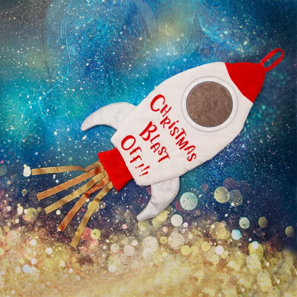 Blast Off Rocket Christmas Stocking