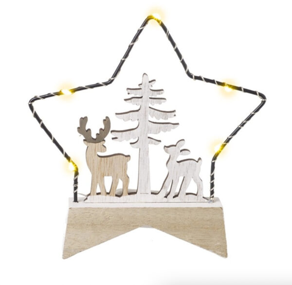 Light Up Star Wooden Scene