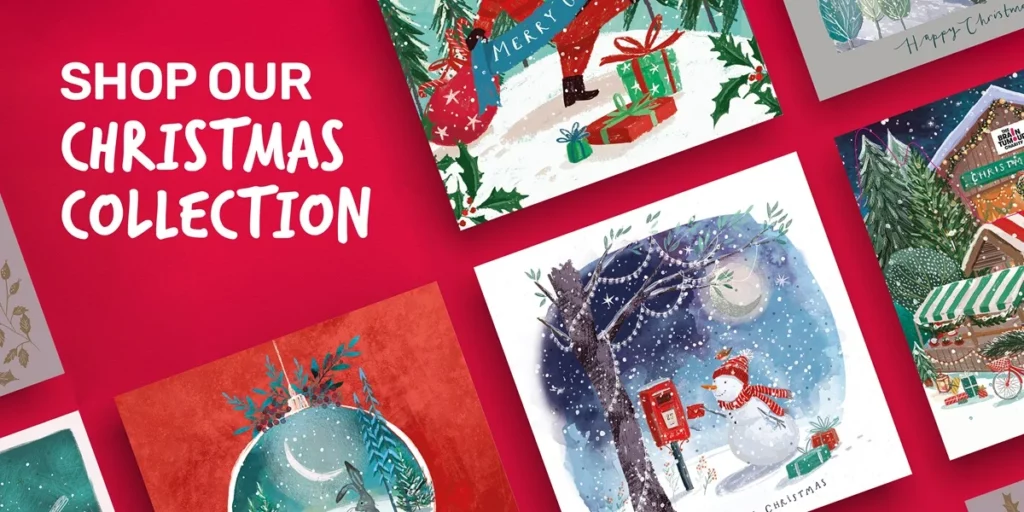 A collection of The Brain Tumour Charity Christmas cards